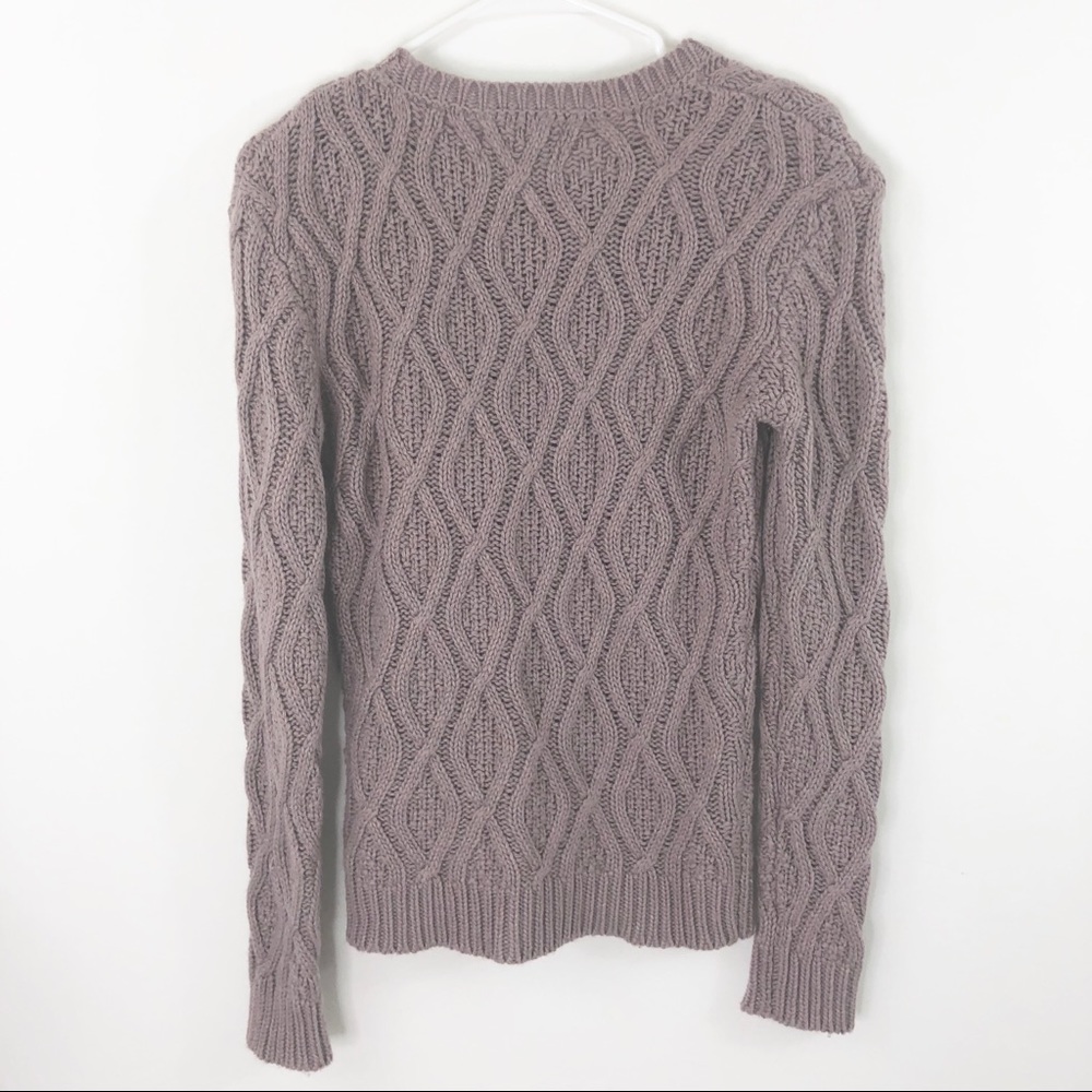 Ruby Moon Cable Knit Wool Blend Crew Sweater S - image 3